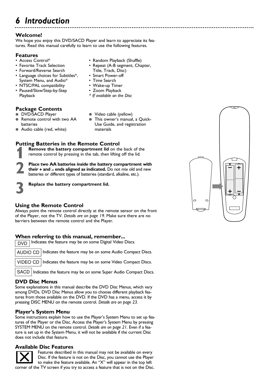 Philips DVD795SA owner manual Introduction 