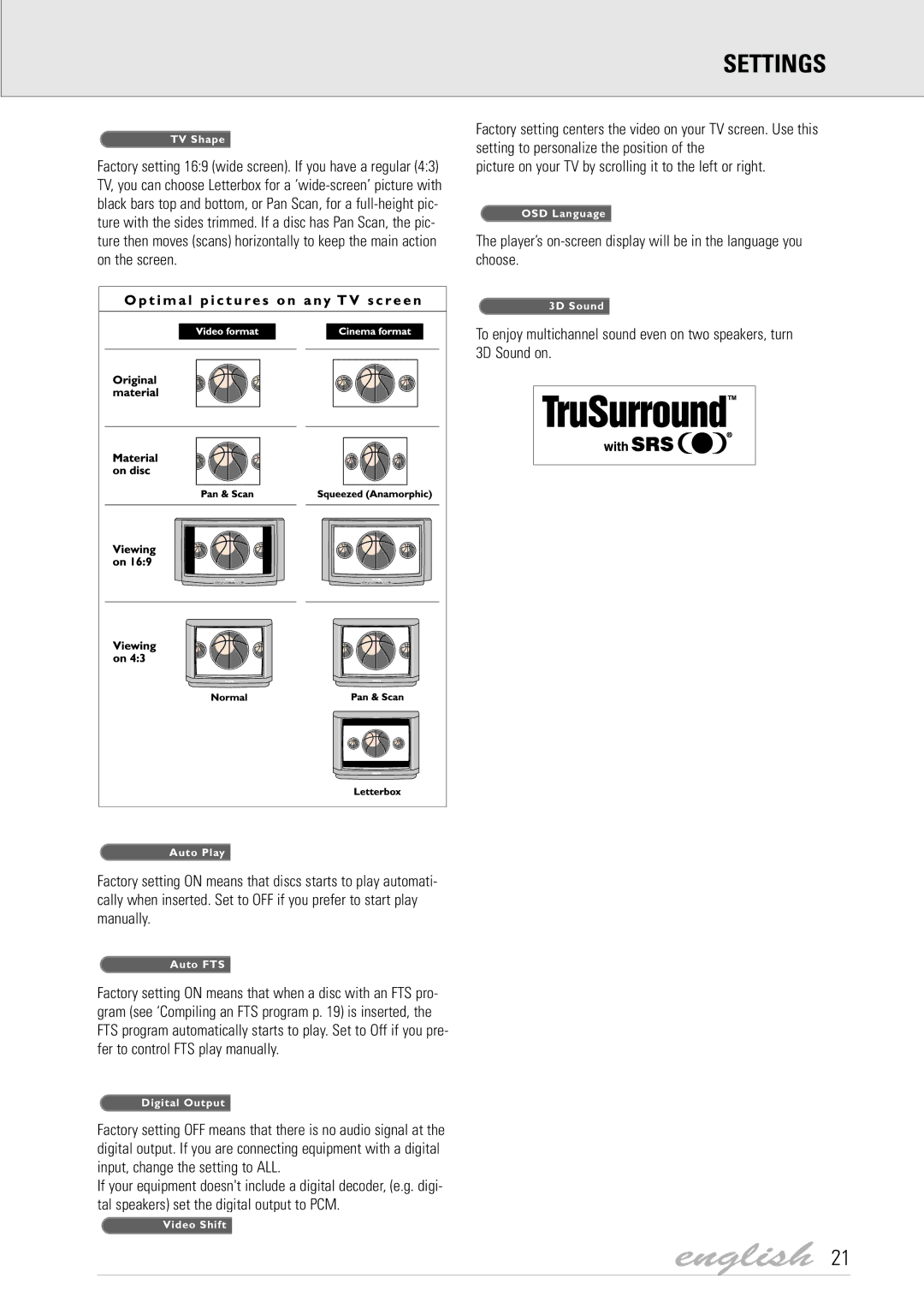 Philips DVD700/004, DVD7X0 manual Picture on your TV by scrolling it to the left or right 