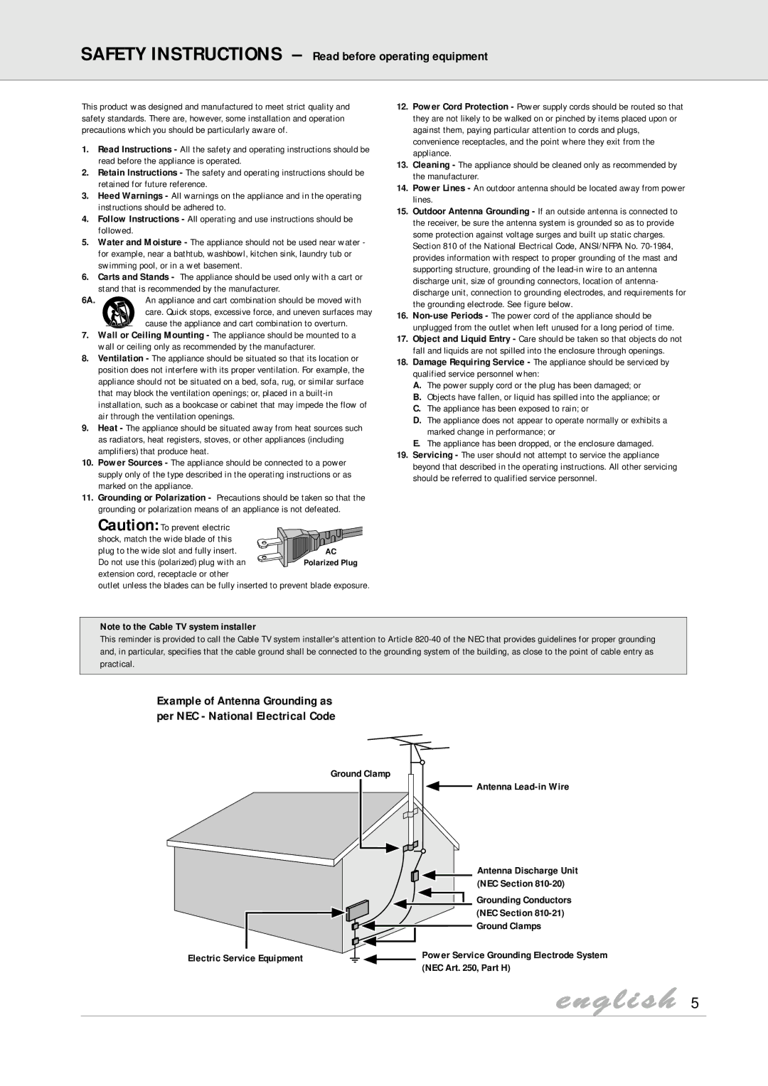 Philips DVD825 manual Safety Instructions Read before operating equipment 