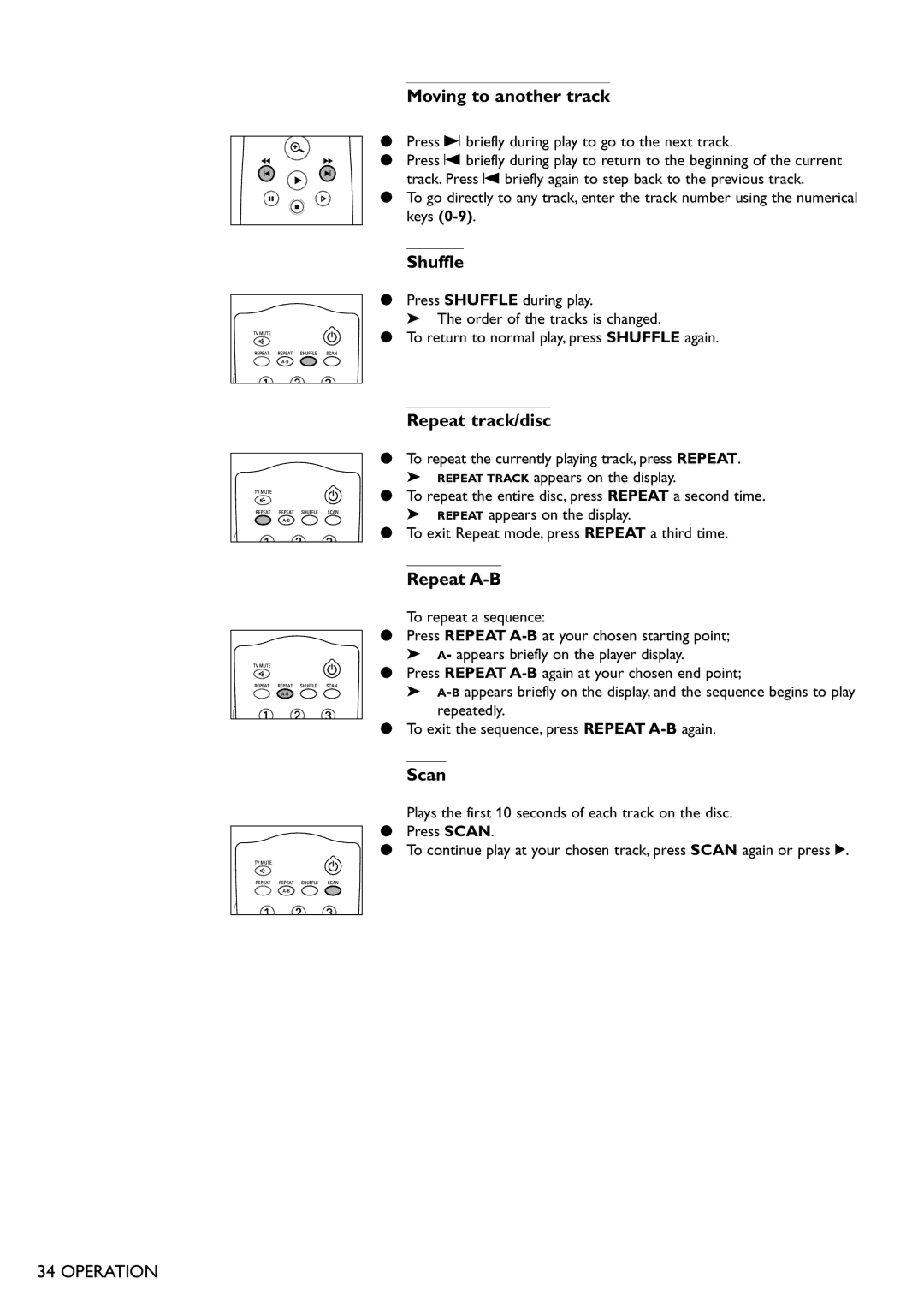 Philips DVD865 manual Moving to another track, Repeat track/disc 