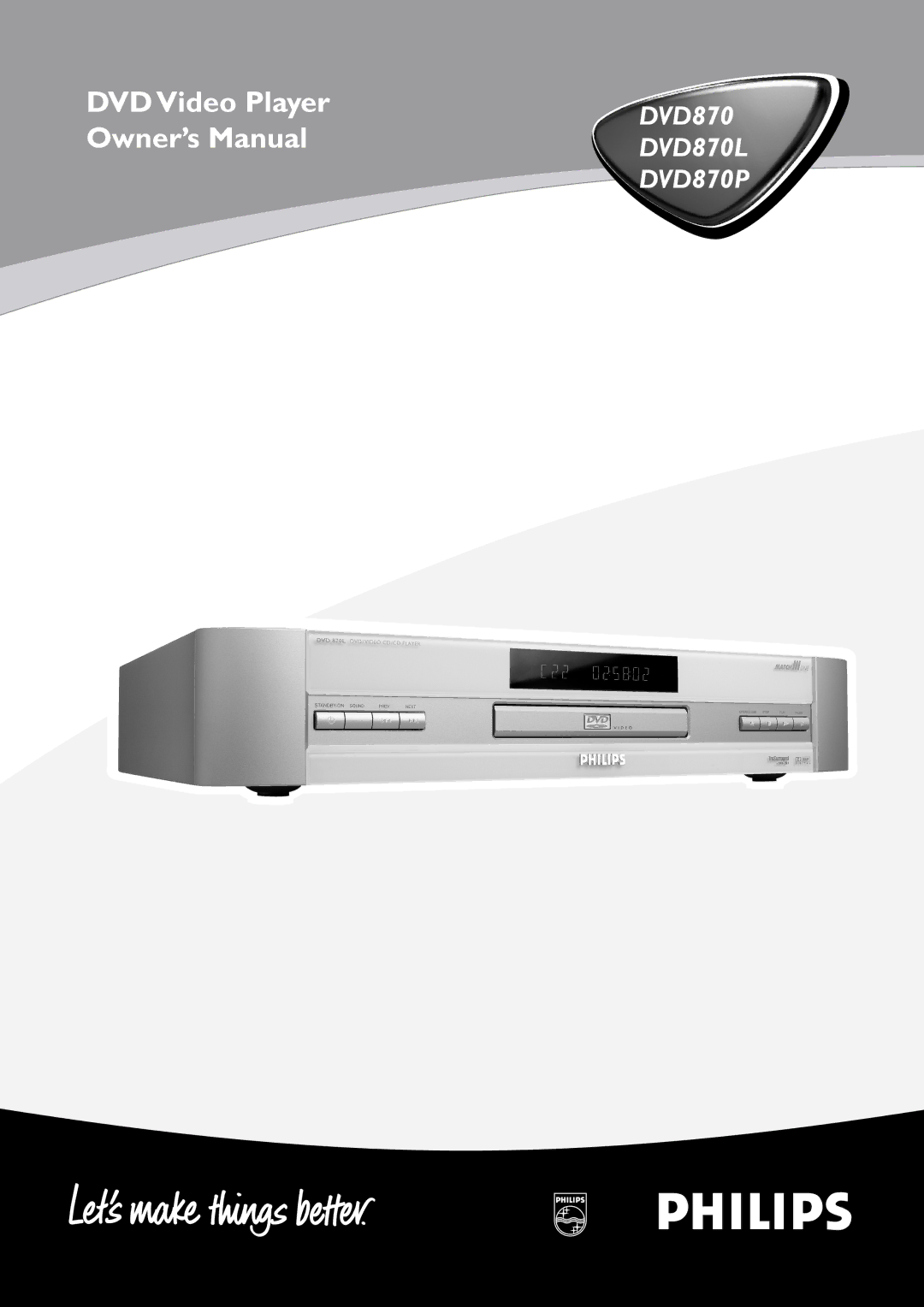 Philips DVD870L, DVD870P owner manual DVD Video Player 