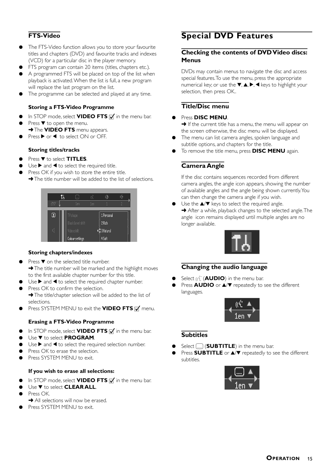 Philips DVD870P/051 owner manual Special DVD Features 