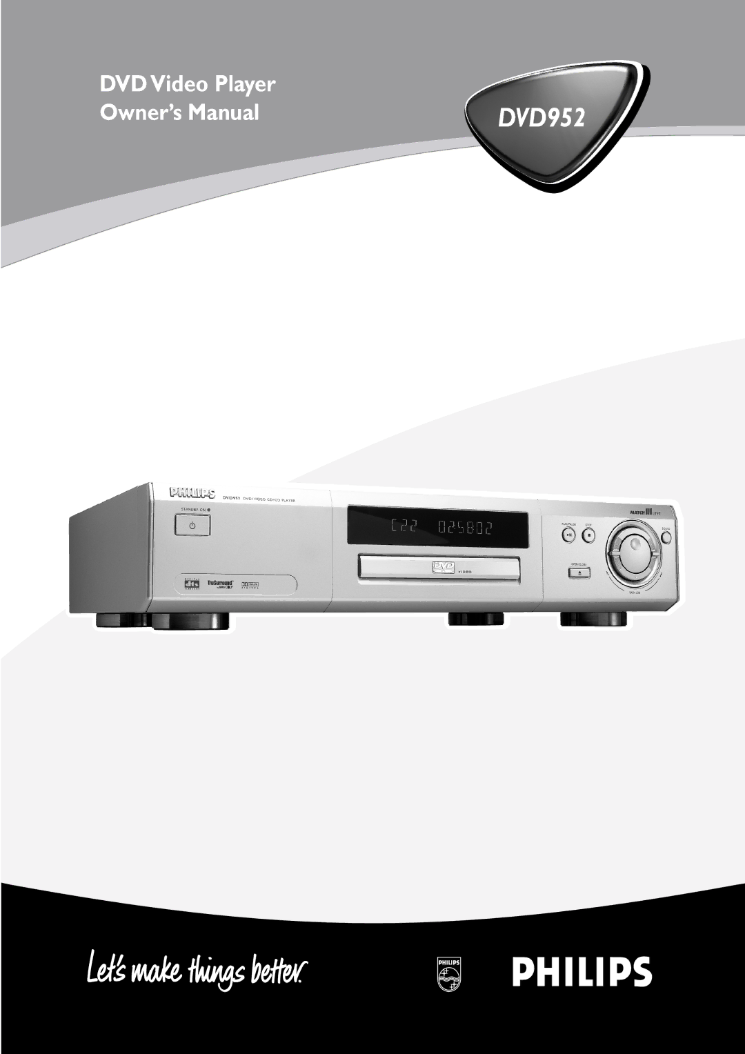 Philips DVD952/021 owner manual DVD Video Player 