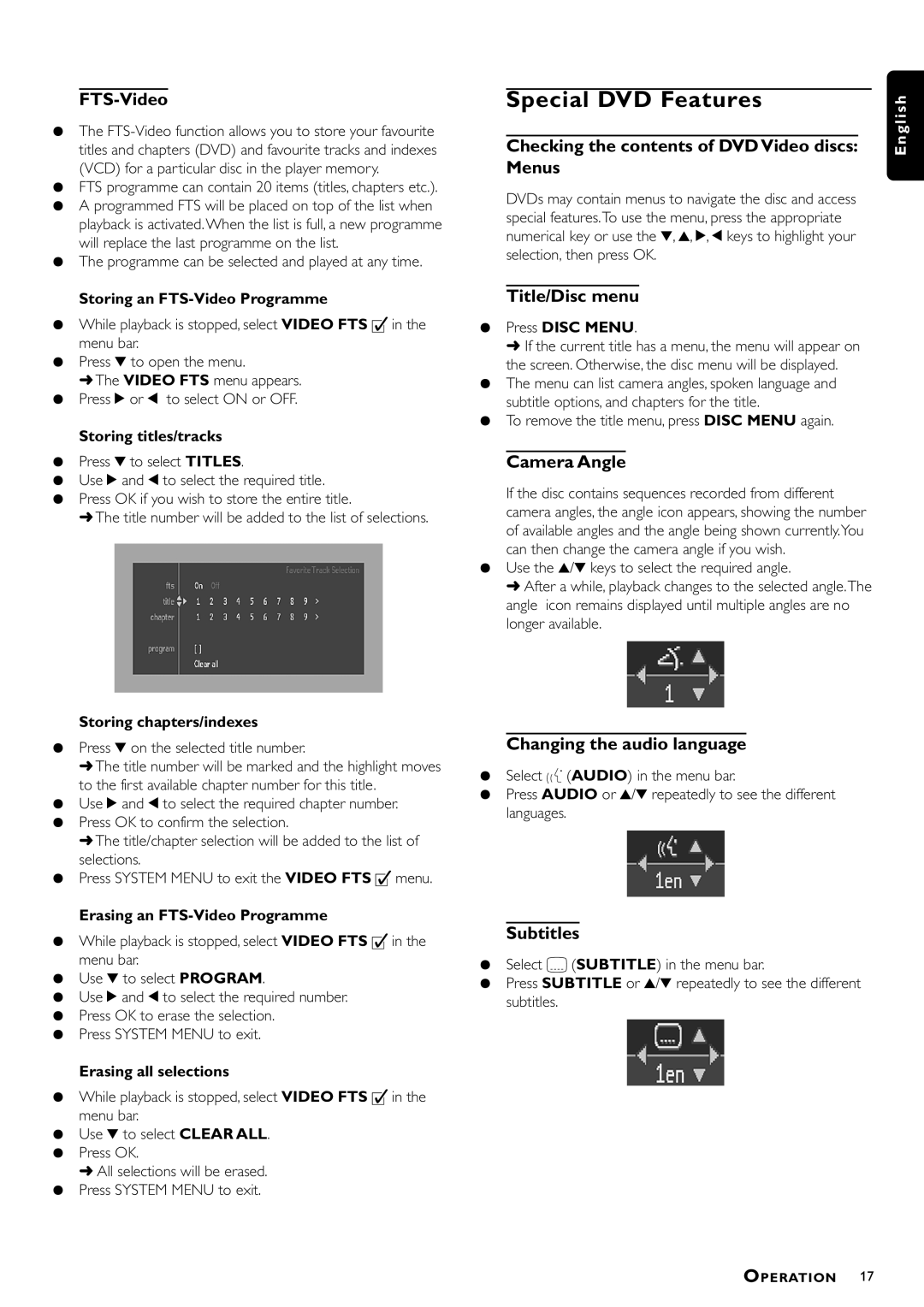 Philips DVD952/021 owner manual Special DVD Features 