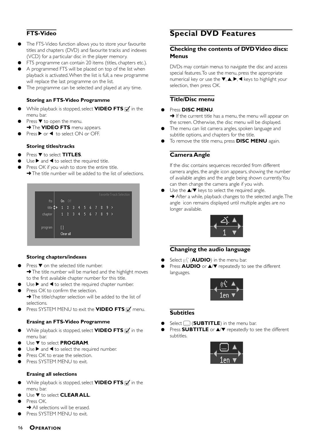 Philips DVD952/051 owner manual Special DVD Features 