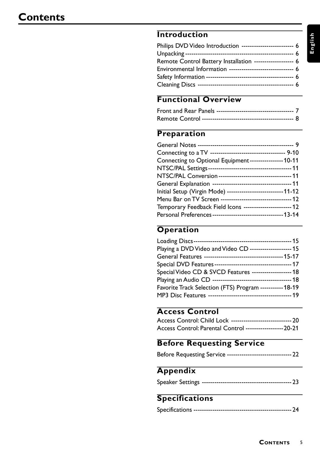 Philips DVD952/U22 owner manual Contents 