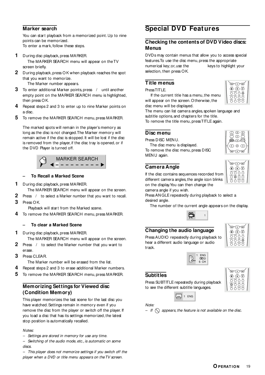 Philips DVD953 owner manual Special DVD Features 