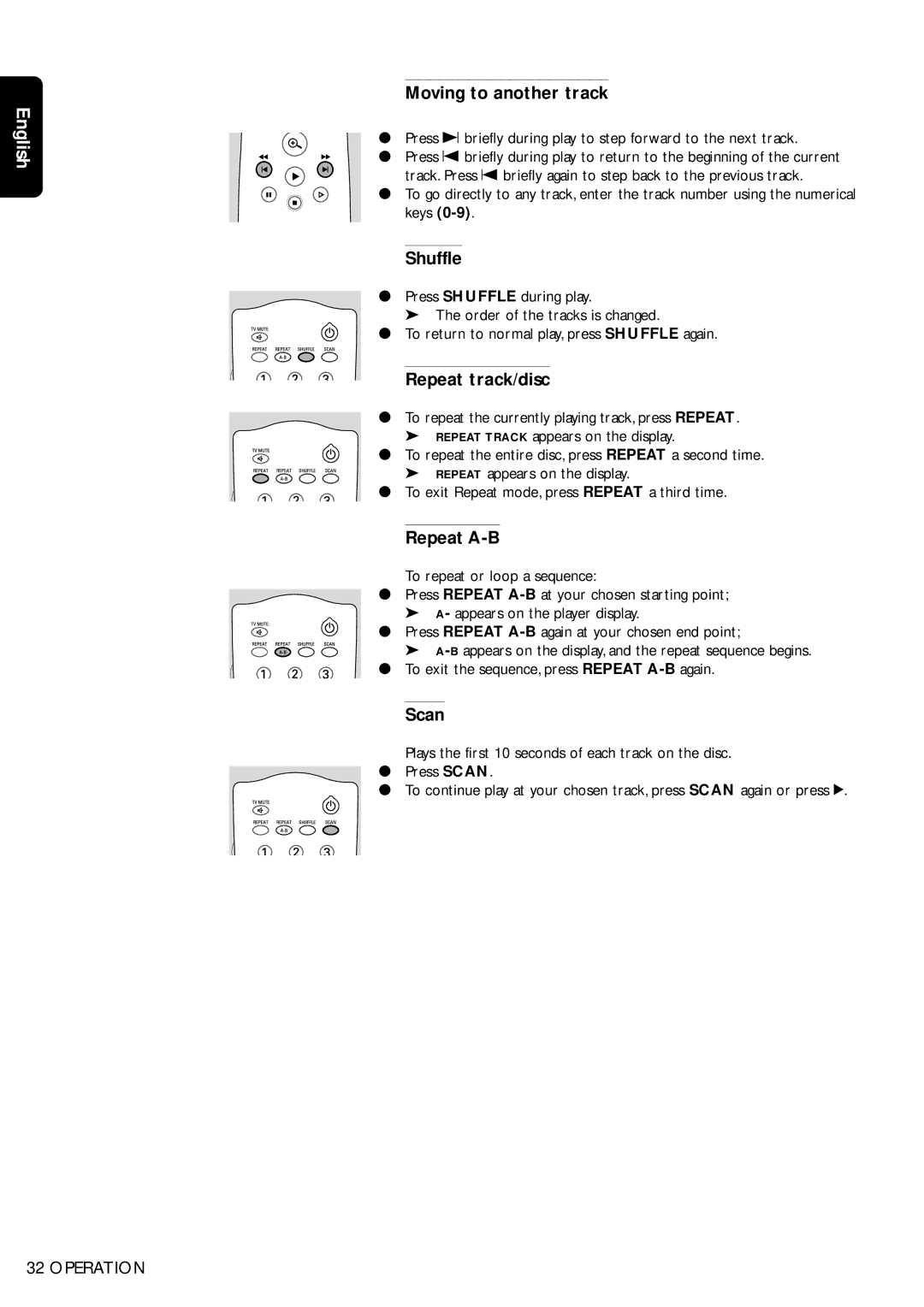 Philips DVD956, DVD955 manual Moving to another track, Repeat track/disc 