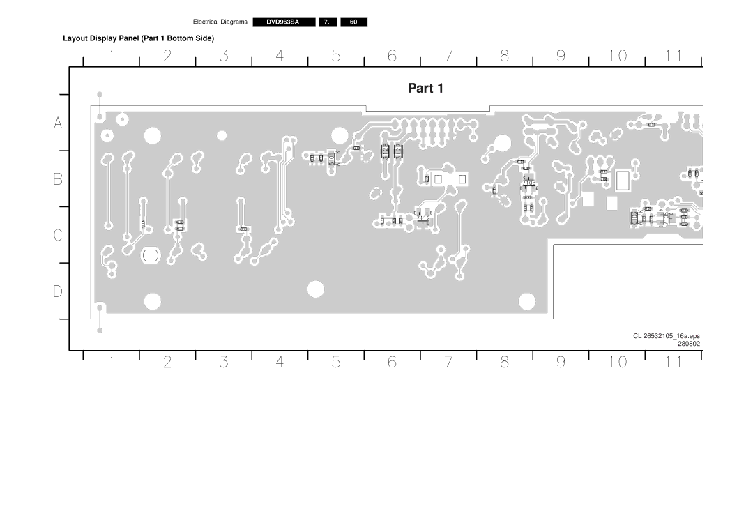 Philips DVD963SA manual Layout Display Panel Part 1 Bottom Side 