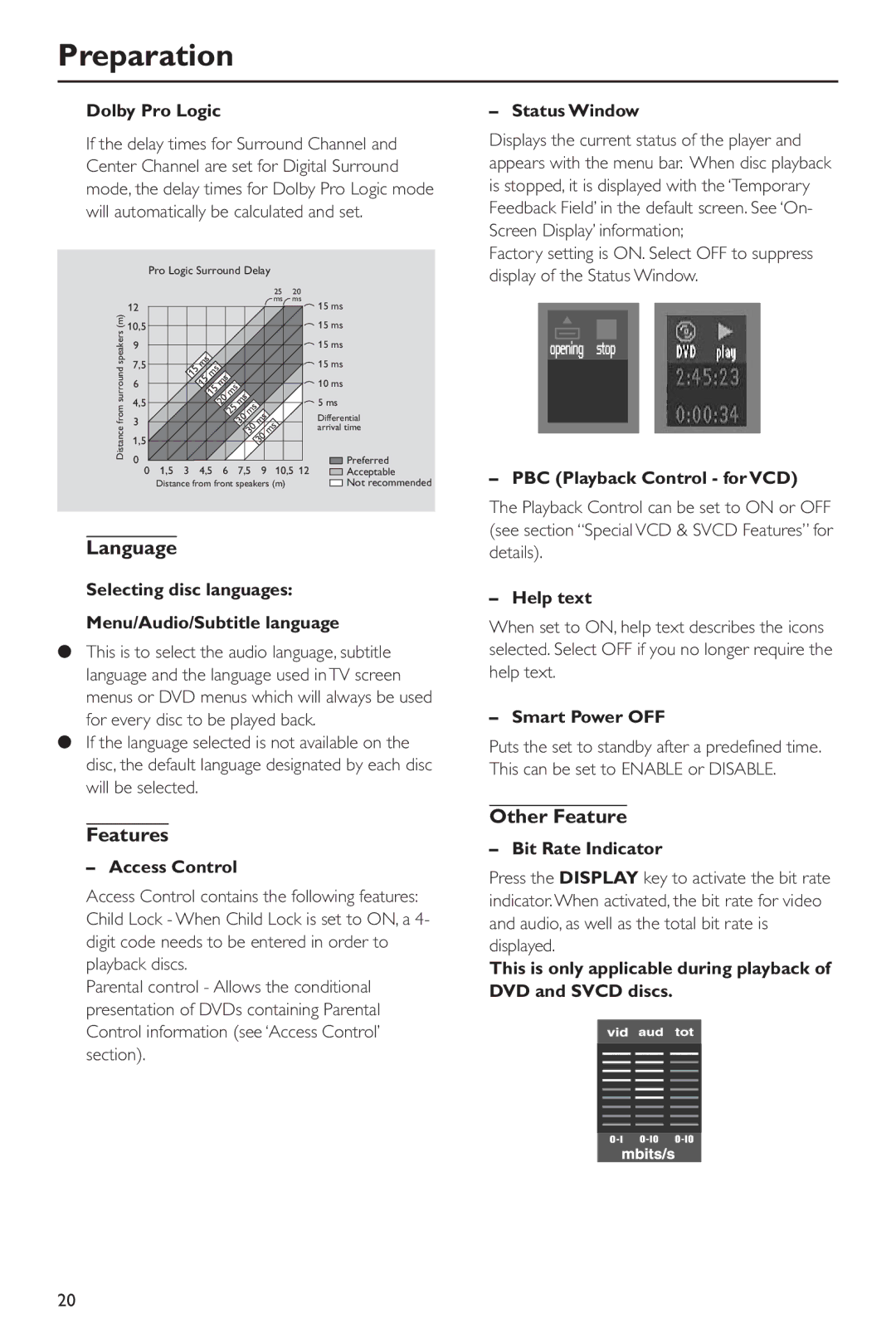 Philips DVD963SA98 owner manual Language, Features, Other Feature 