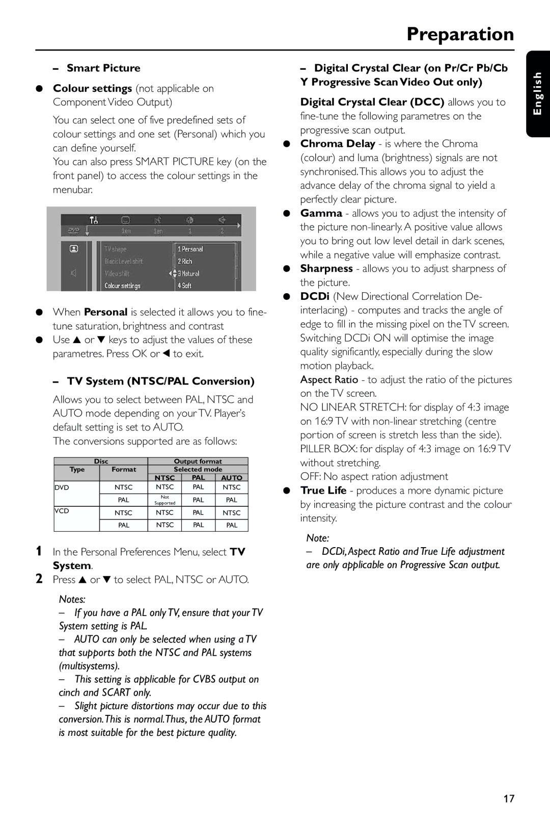 Philips DVD963SA/P01 manual TV System NTSC/PAL Conversion, Conversions supported are as follows 