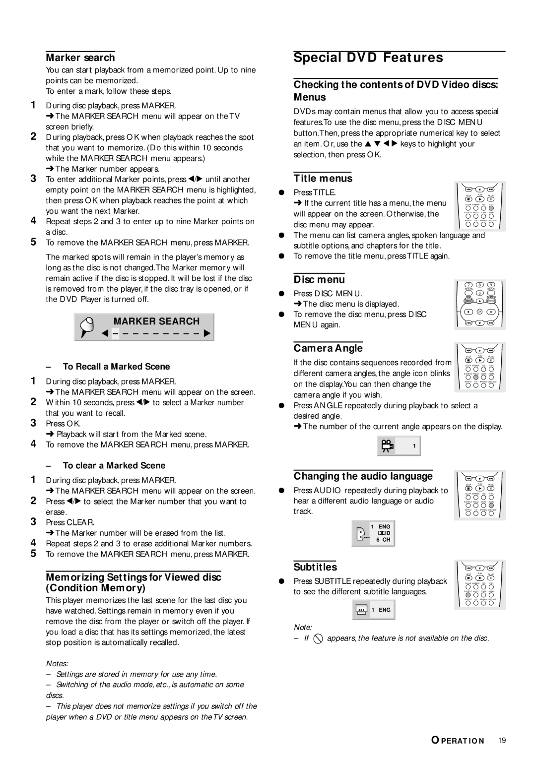 Philips DVD972C owner manual Special DVD Features 