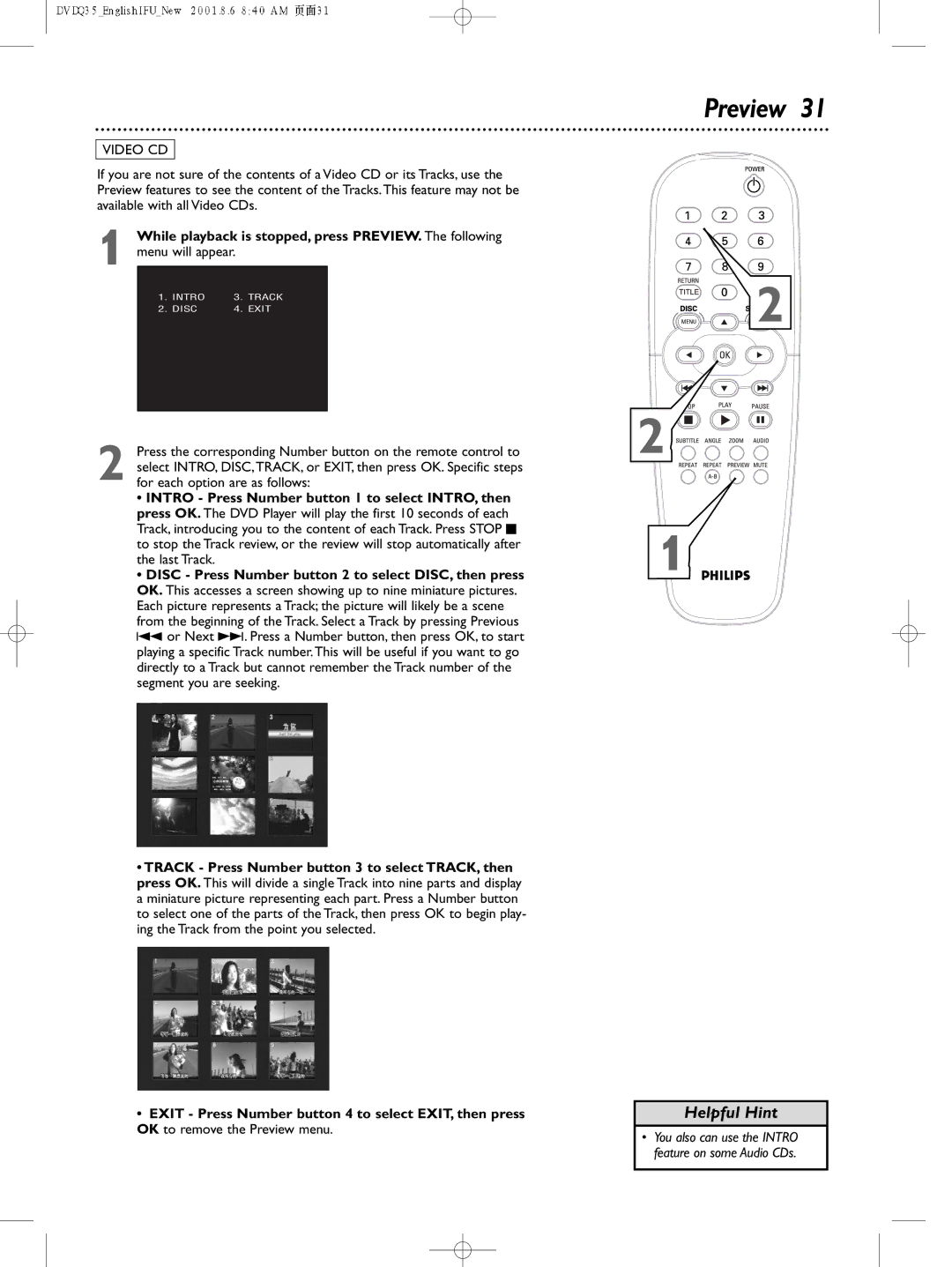 Philips DVDQ35 owner manual Preview 