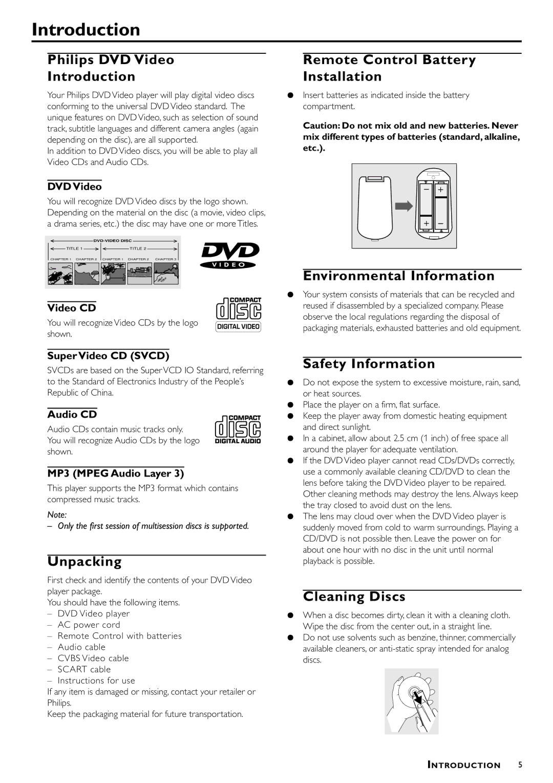 Philips DVDQ40/052 owner manual Introduction 