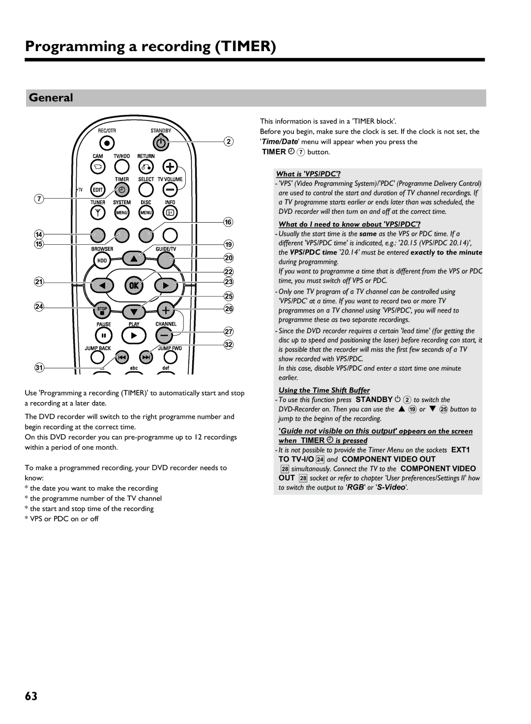 Philips DVDR 725H/00, DVDR 725H/02 Programming a recording Timer, What is VPS/PDC?, What do I need to know about VPS/PDC? 