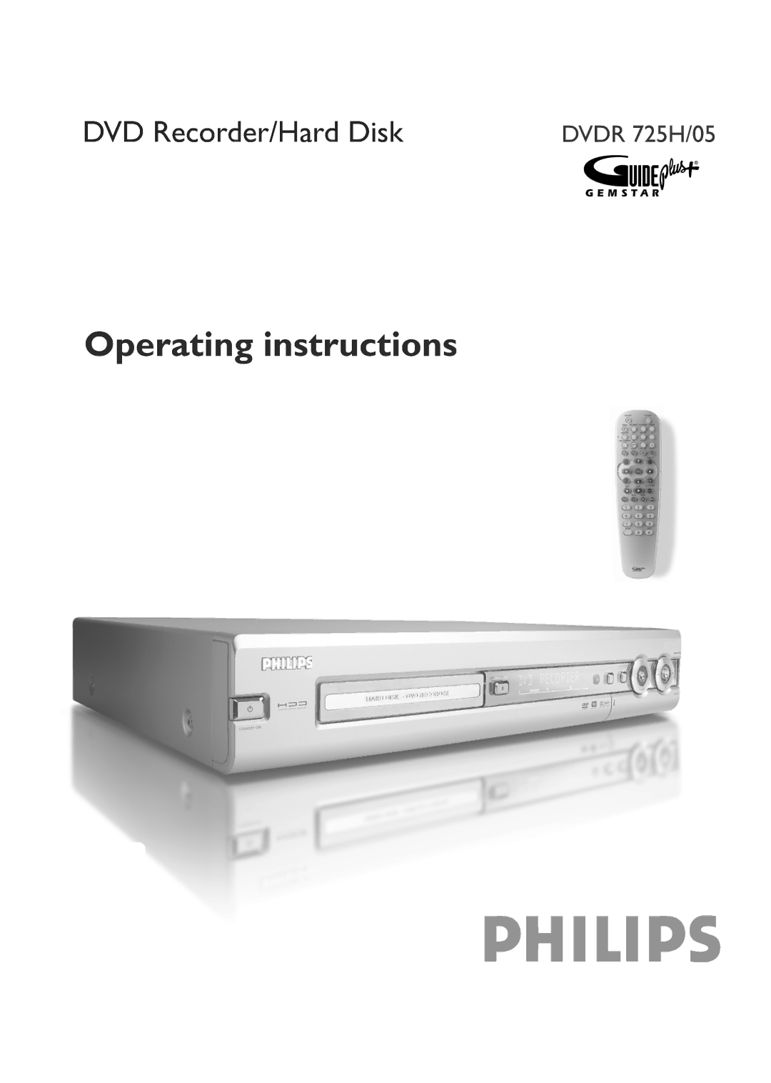 Philips DVDR 725H/05 manual 