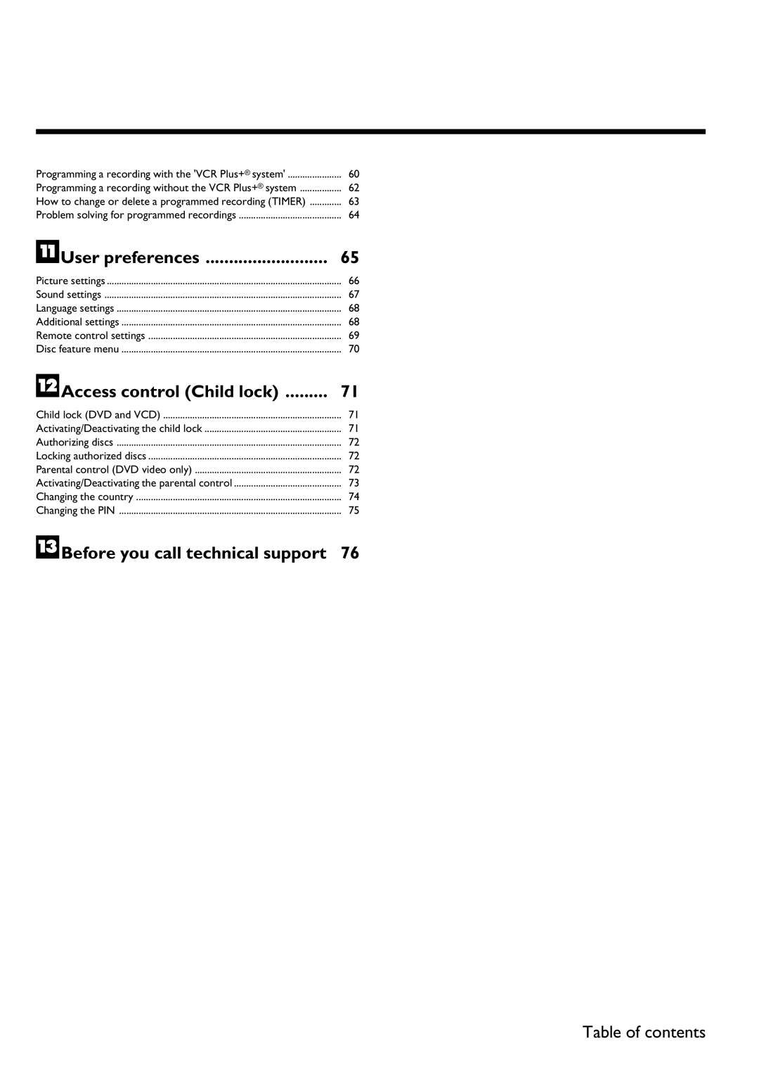 Philips DVDR 75 manual KUser preferences 