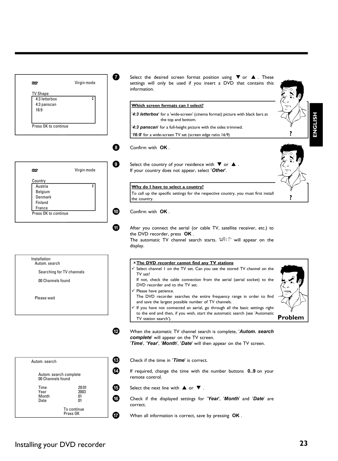 Philips DVDR 77/00, DVDR 77/02 manual Which screen formats can I select?, Why do I have to select a country? 