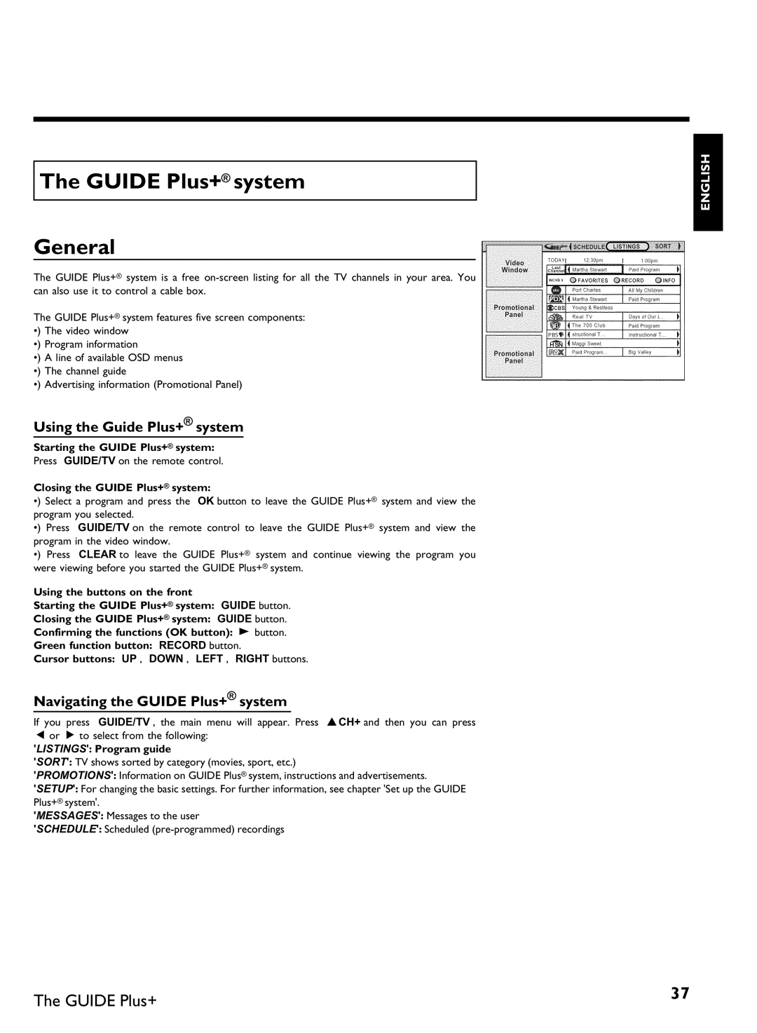 Philips DVDR 80 manual Guide Plus+ system General, Using the Guide Plus+ system, Navigating the Guide Plus+ system 