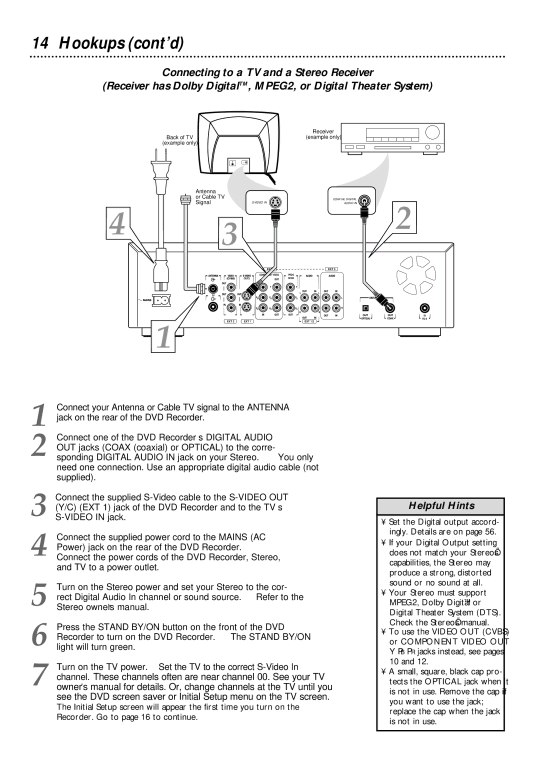 Philips DVDR1000 owner manual Audio 