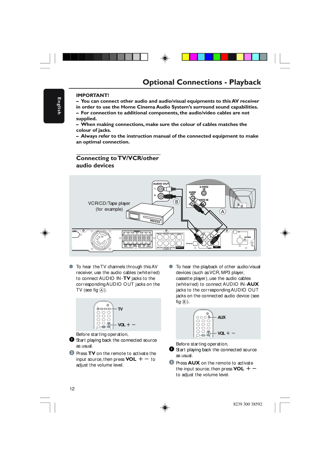 Philips DVDR3350H user manual Optional Connections Playback, Connecting to TV/VCR/other audio devices 