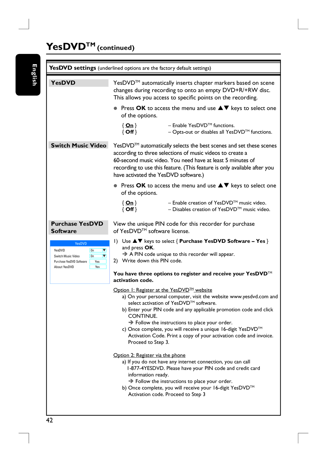 Philips DVDR3455H user manual This allows you access to specific points on the recording, Purchase YesDVD Software 