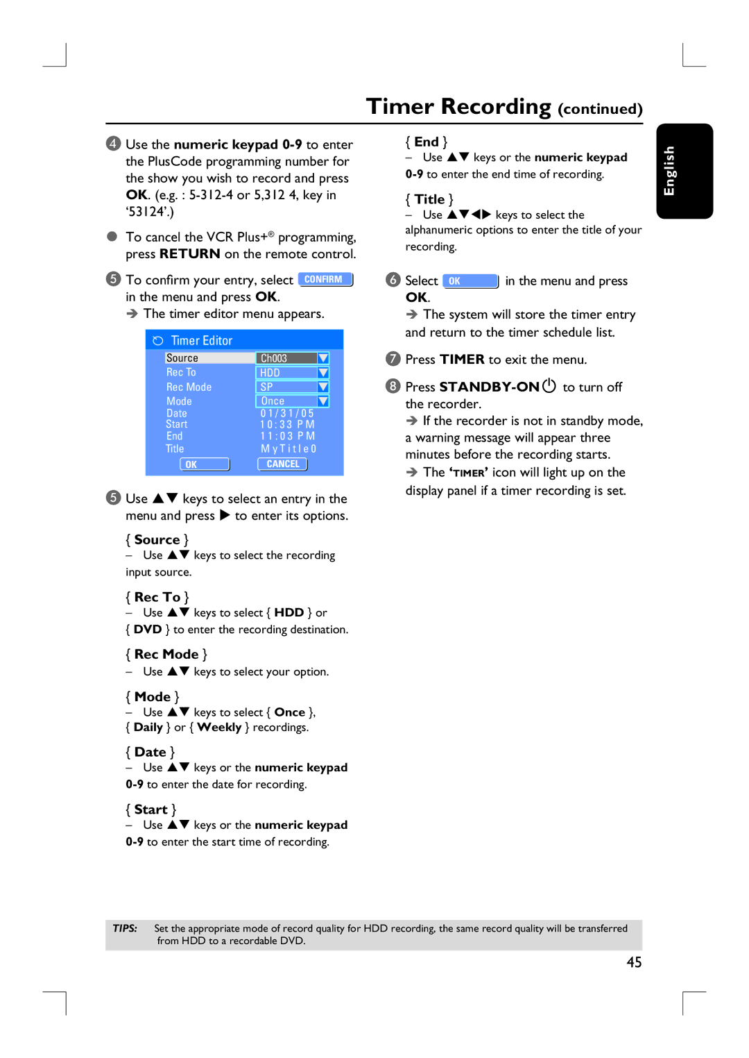 Philips DVDR3455H user manual Select OK OK 