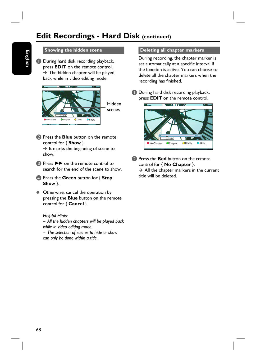 Philips DVDR3570H58 user manual Divide Divide 