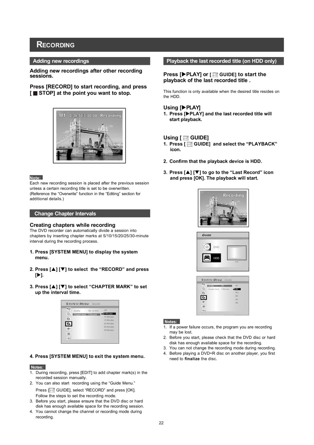 Philips DVDR560H user manual $GglqjQhzUhfruglqjv, Kdqjh&Kdswhu,Qwhuydov, UhdwlqjFkdswhuvZklohUhfruglqj 