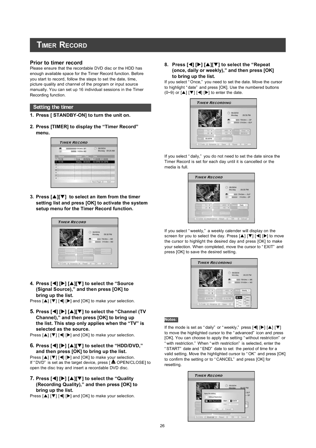 Philips DVDR560H user manual 05 5&25, 3ULRUWRWLPHUUHFRUG, 6HWWLQJ WKH Wlphu, VhohfwhgDvWkhVrxufh 