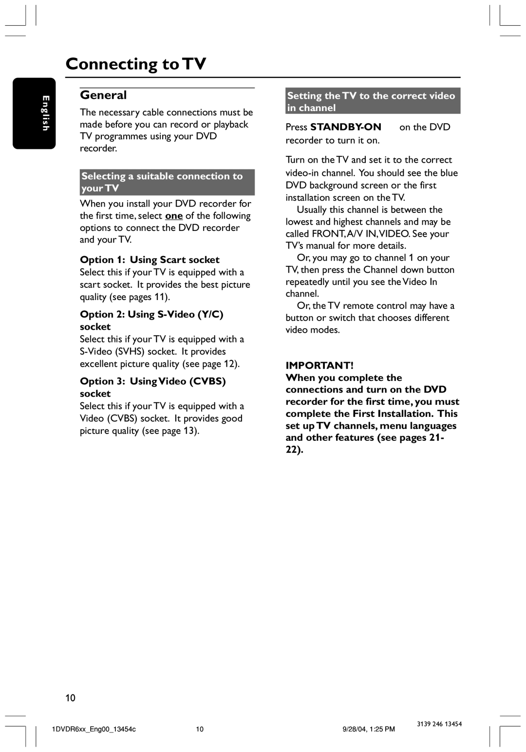 Philips DVDR612/97 user manual Connecting to TV, General, Selecting a suitable connection to, Your TV 