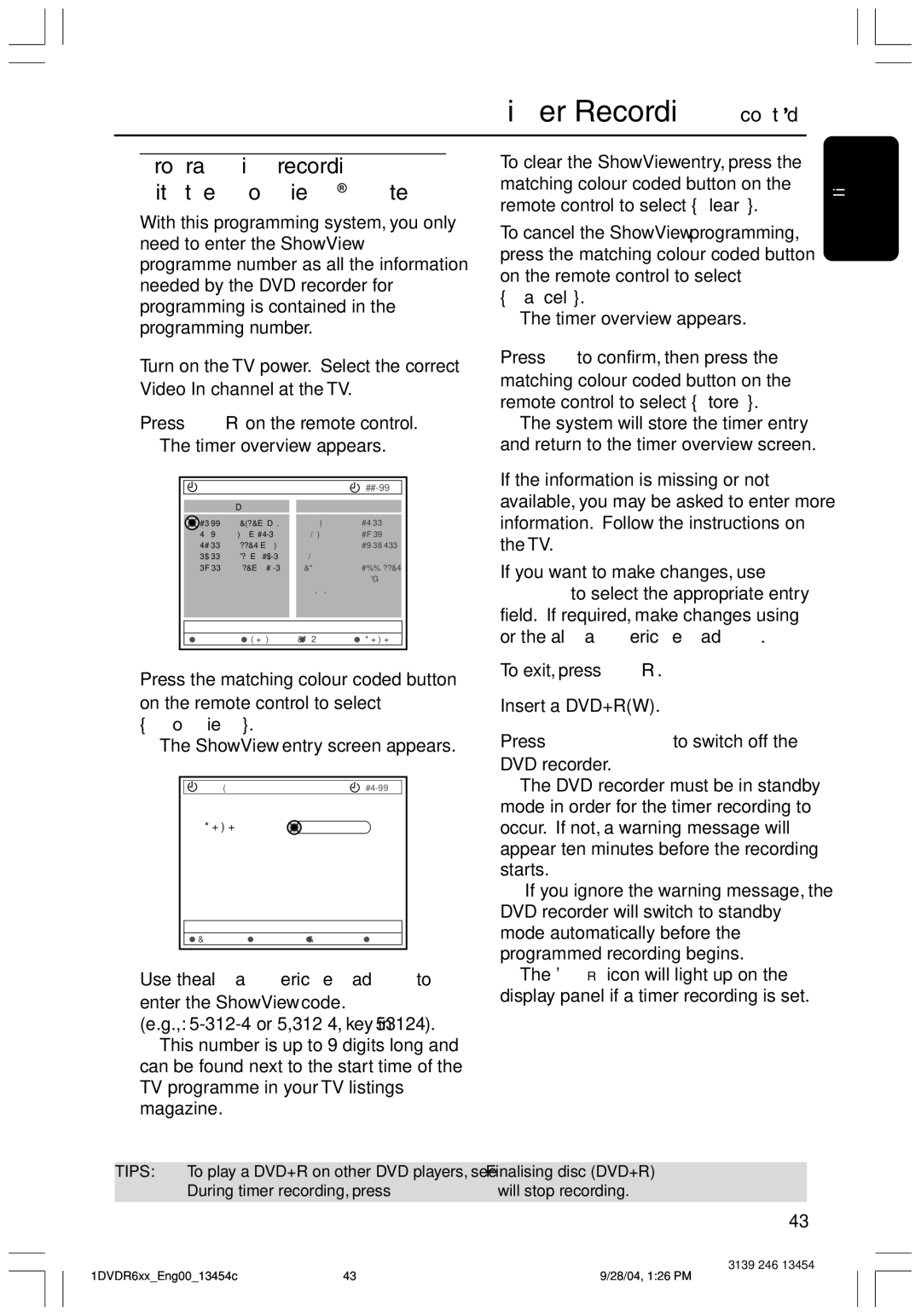 Philips DVDR612/97 user manual Programming recordings with the ShowView System, Cancel 