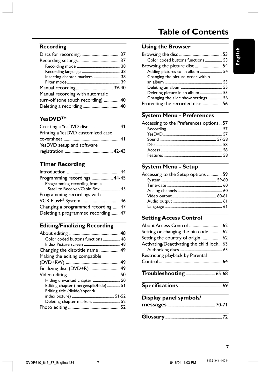 Philips DVDR615 user manual Editing/Finalizing Recording 