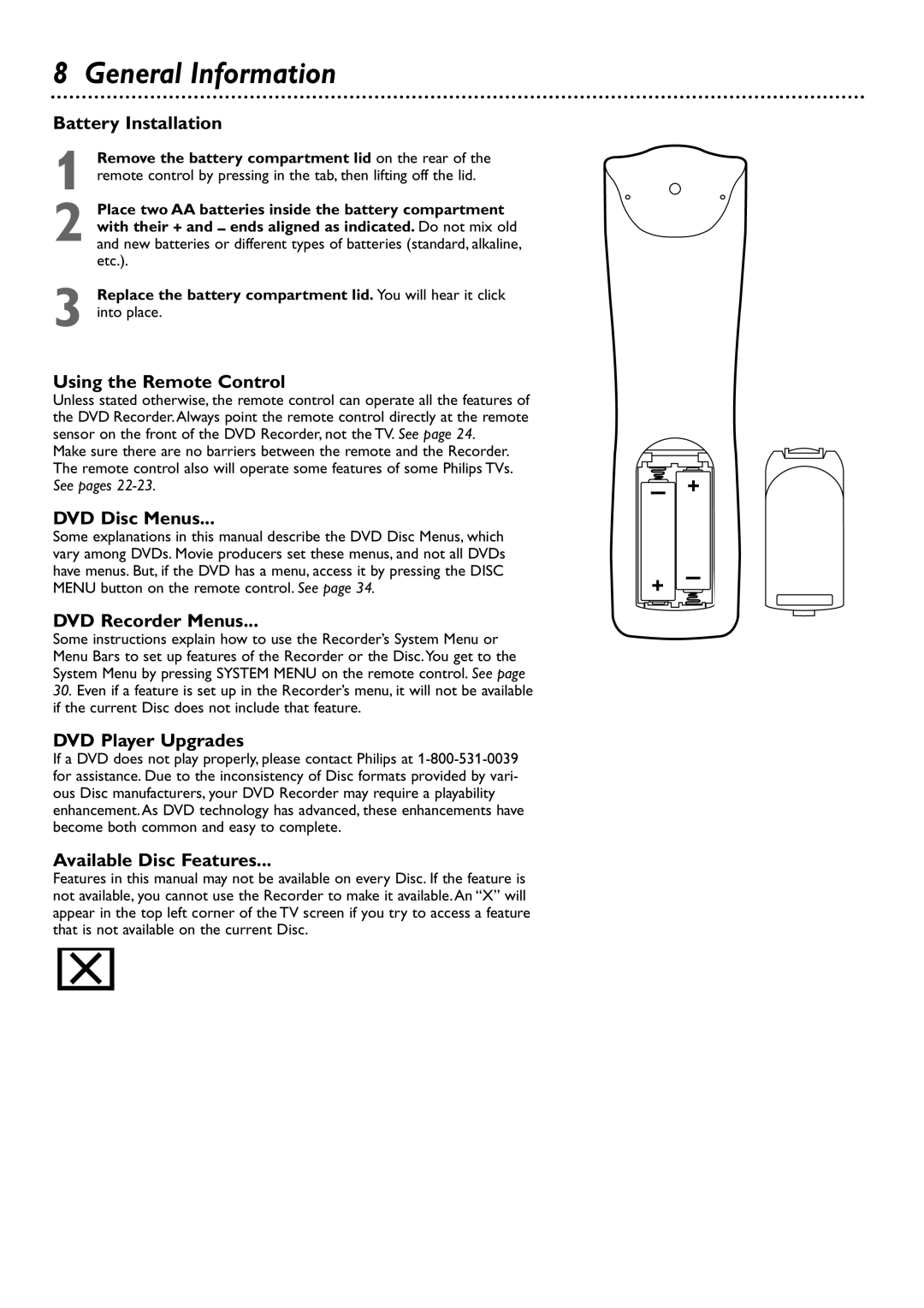 Philips DVDR72 owner manual General Information 