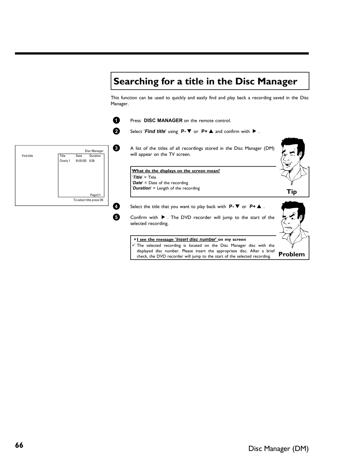 Philips DVDR80 manual Searching for a title in the Disc Manager, What do the displays on the screen mean? 