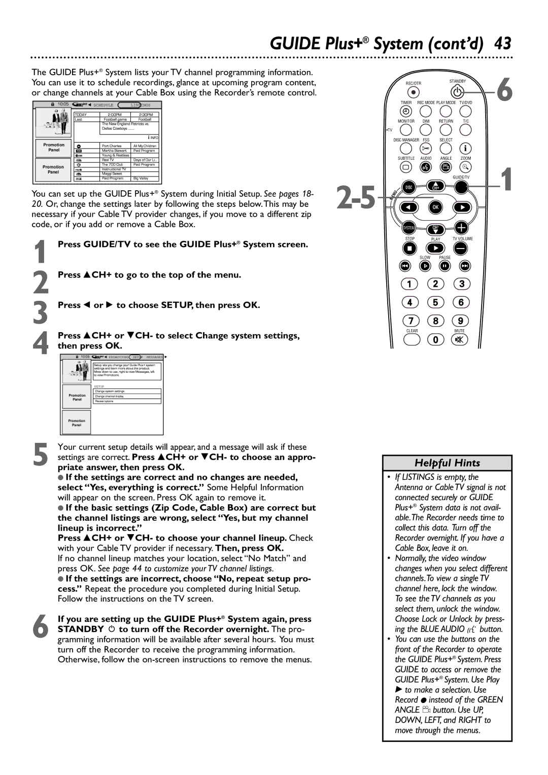 Philips DVDR80/99 owner manual SETUPReview 