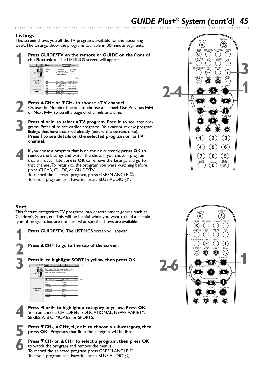 Philips DVDR80/99 owner manual Listings, Sort 