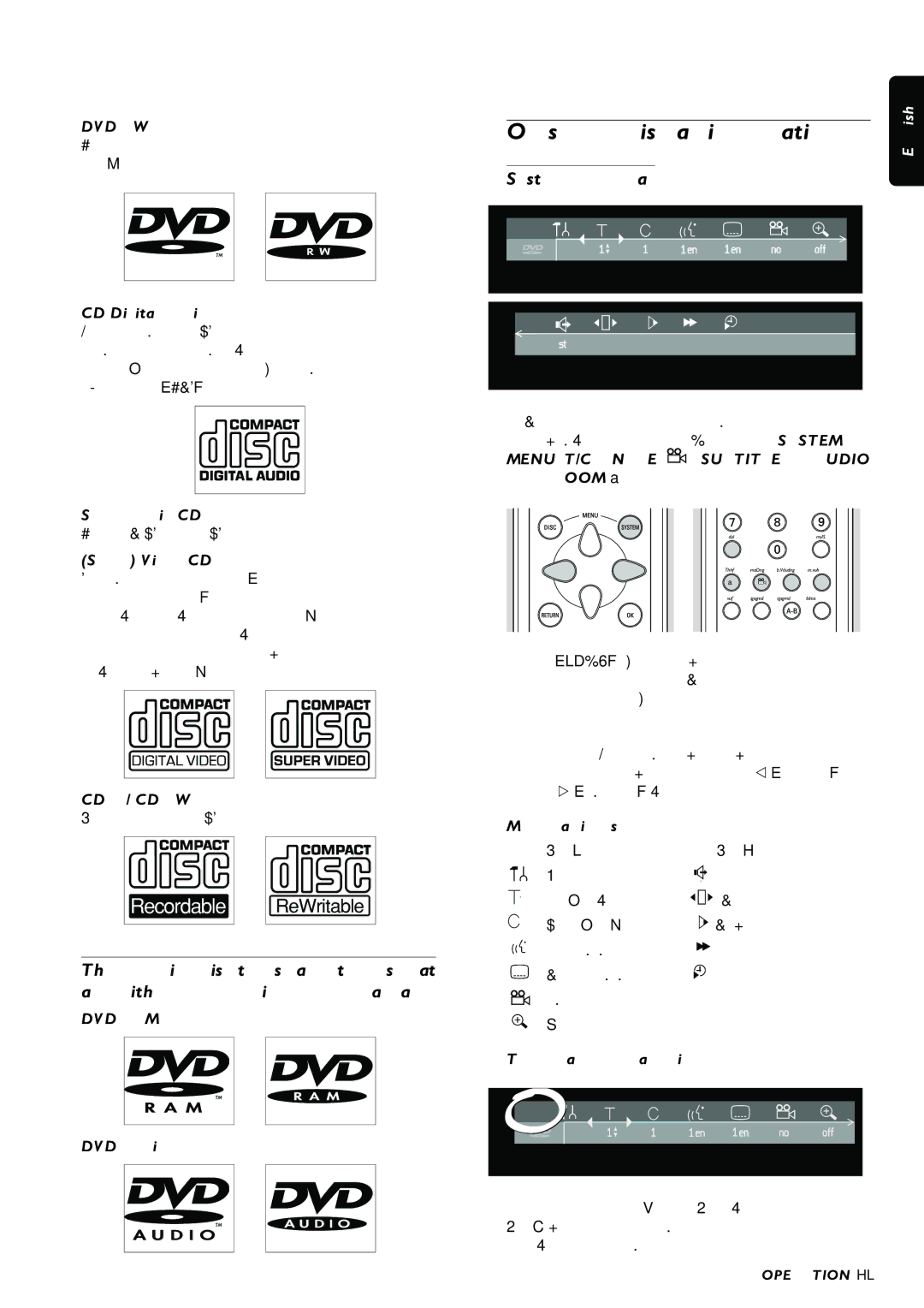 Philips DVDR980 manual On-screen display information, System menu bar 