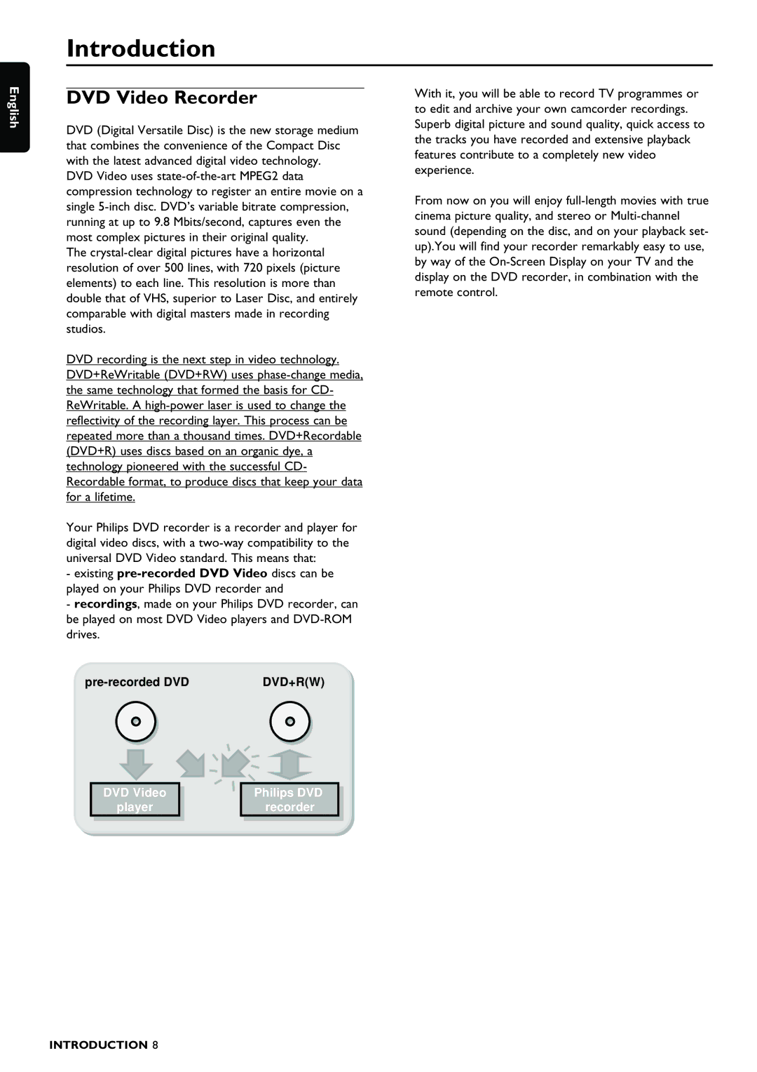 Philips DVDR980 manual Introduction, DVD Video Recorder 