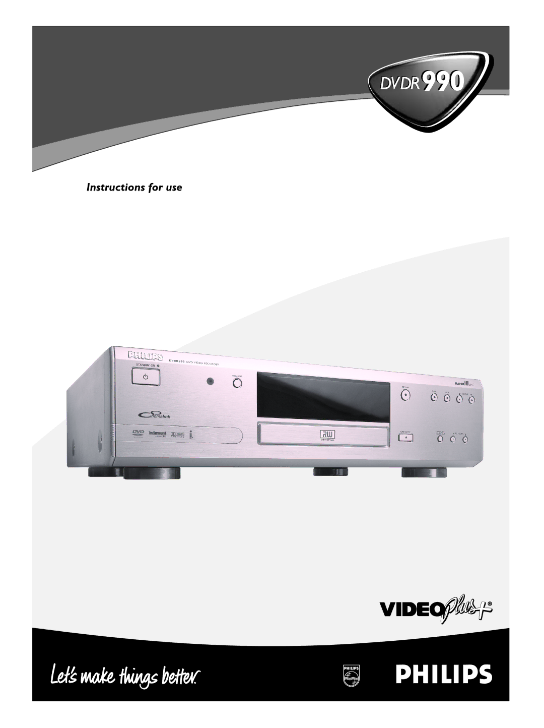 Philips DVDR990 manual 