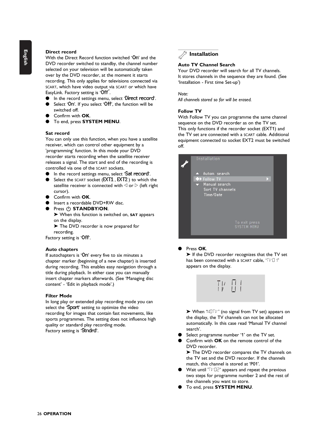 Philips DVDR990 manual Installation 