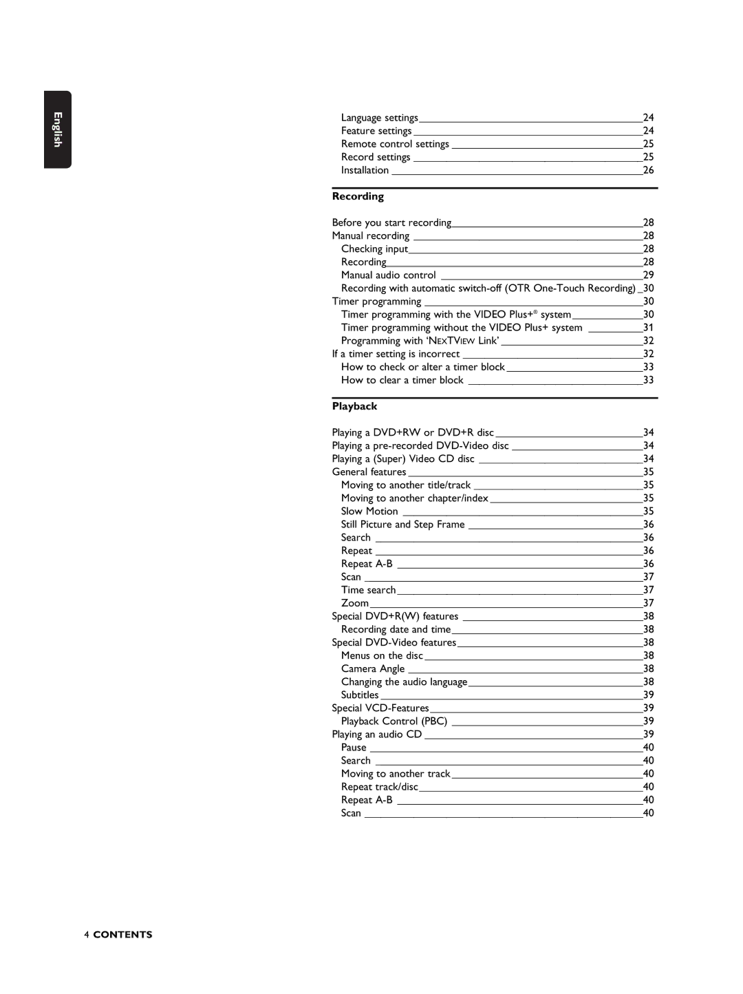 Philips DVDR990 manual Recording, Playback 