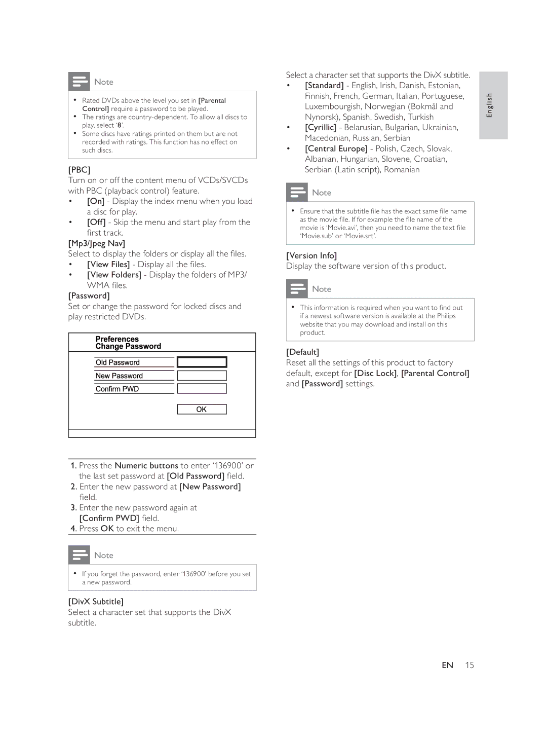 Philips DVP1033/51 user manual Pbc, ÀuvwWudfn, Àhog, 9HUVLRQ,QIR@ 