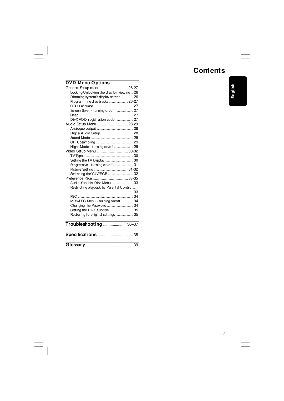 Philips DVP3010, DVP3012/02 user manual DVD Menu Options, Troubleshooting 