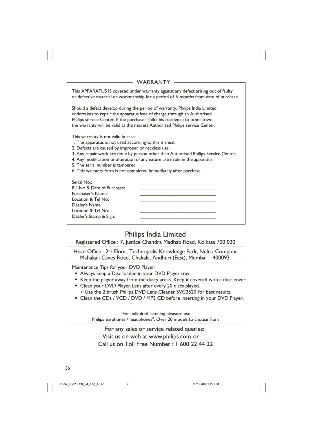 Philips DVP3020/94 user manual G l i s h 