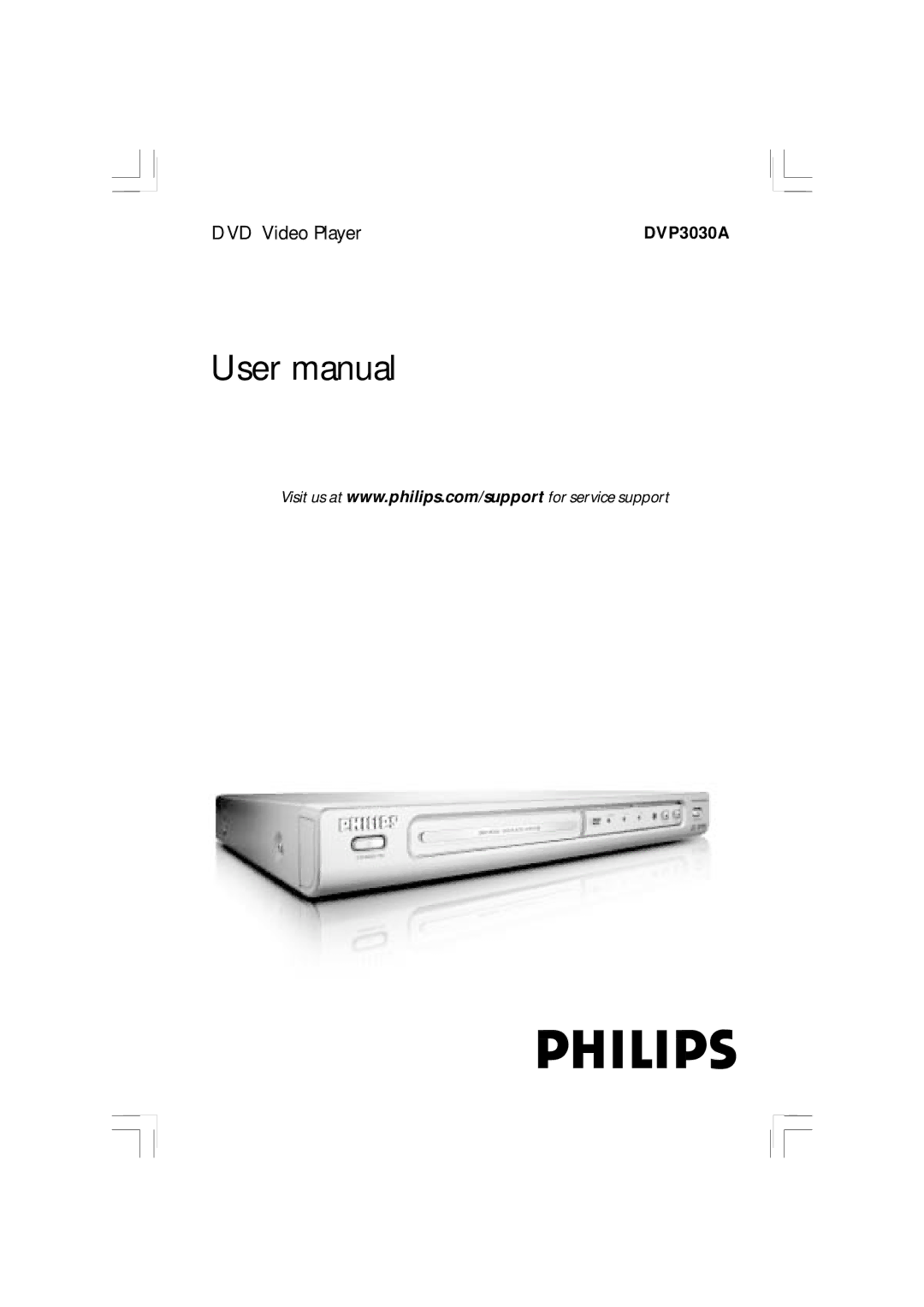 Philips DVP3030A/94 user manual DVD Video Player 