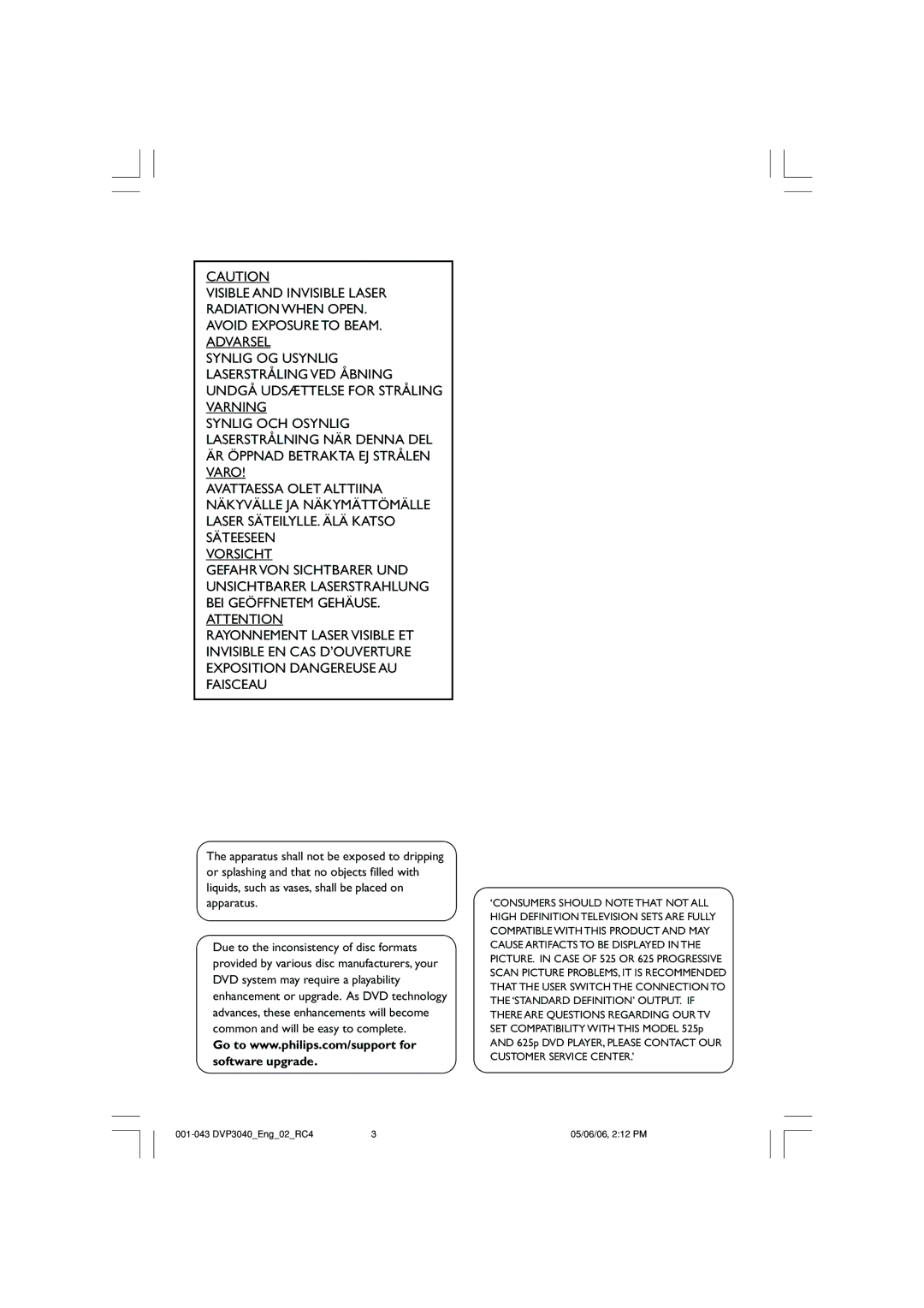 Philips DVP3040/05 user manual 