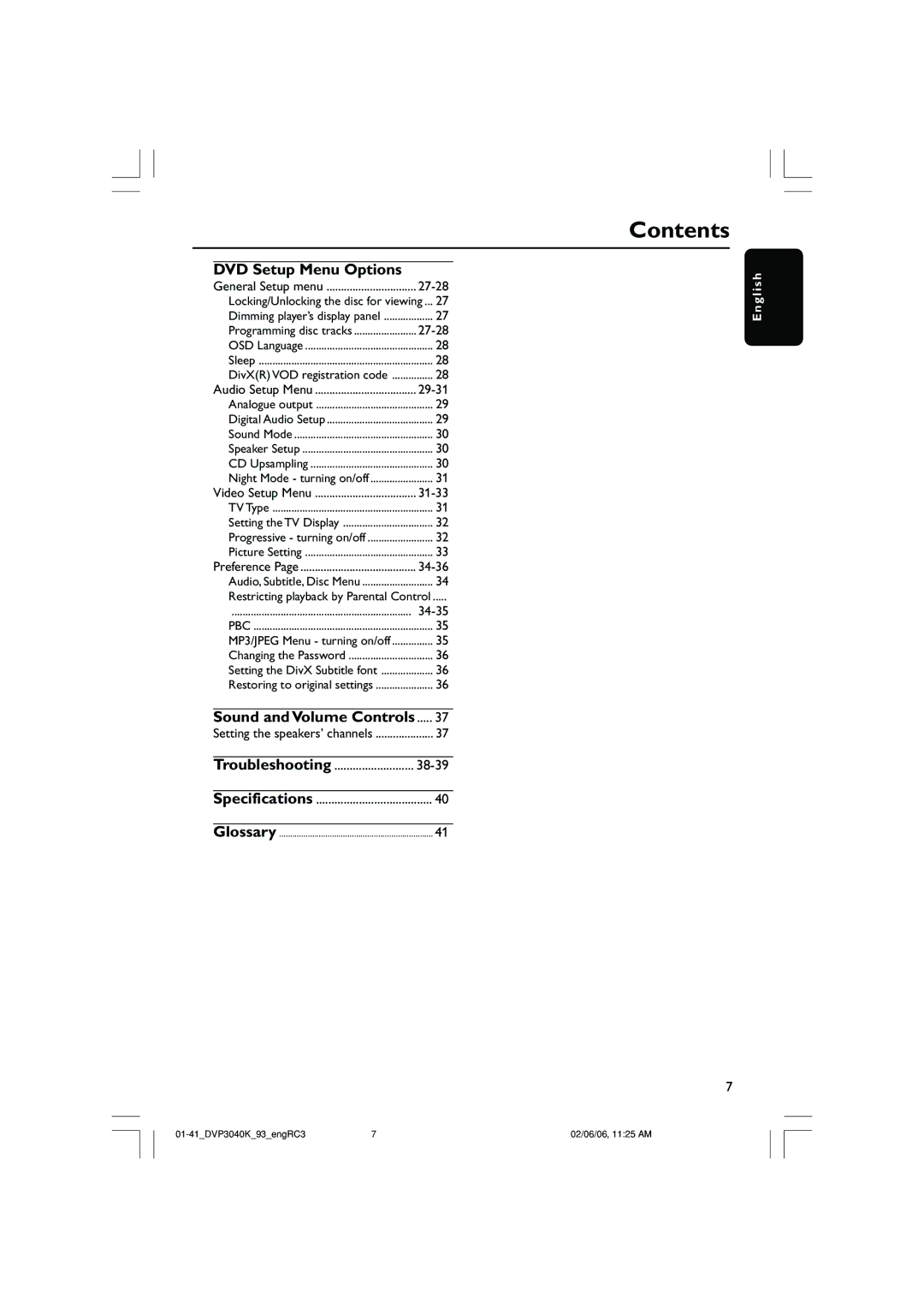 Philips DVP3040K user manual DVD Setup Menu Options, Sound and Volume Controls, Troubleshooting 