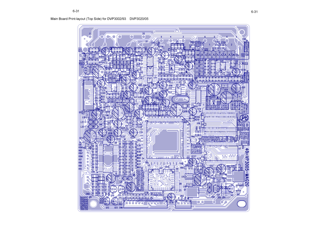 Philips DVP3028, DVP3046, DVP3042, DVP3015K service manual Main Board Print-layout Top Side for DVP3002/93 DVP3020/05 