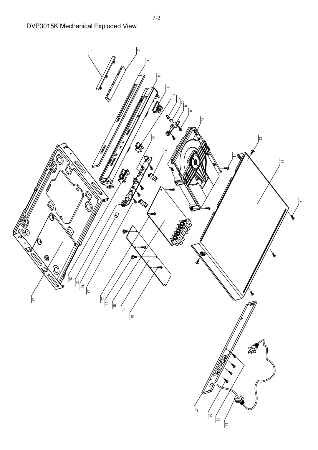 Philips DVP3042, DVP3046, DVP3028 service manual DVP3015K Mechanical Exploded View 